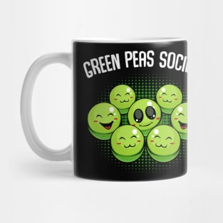 Peas - Green Peas Society - Cute Kawaii Vegan Pun Mug